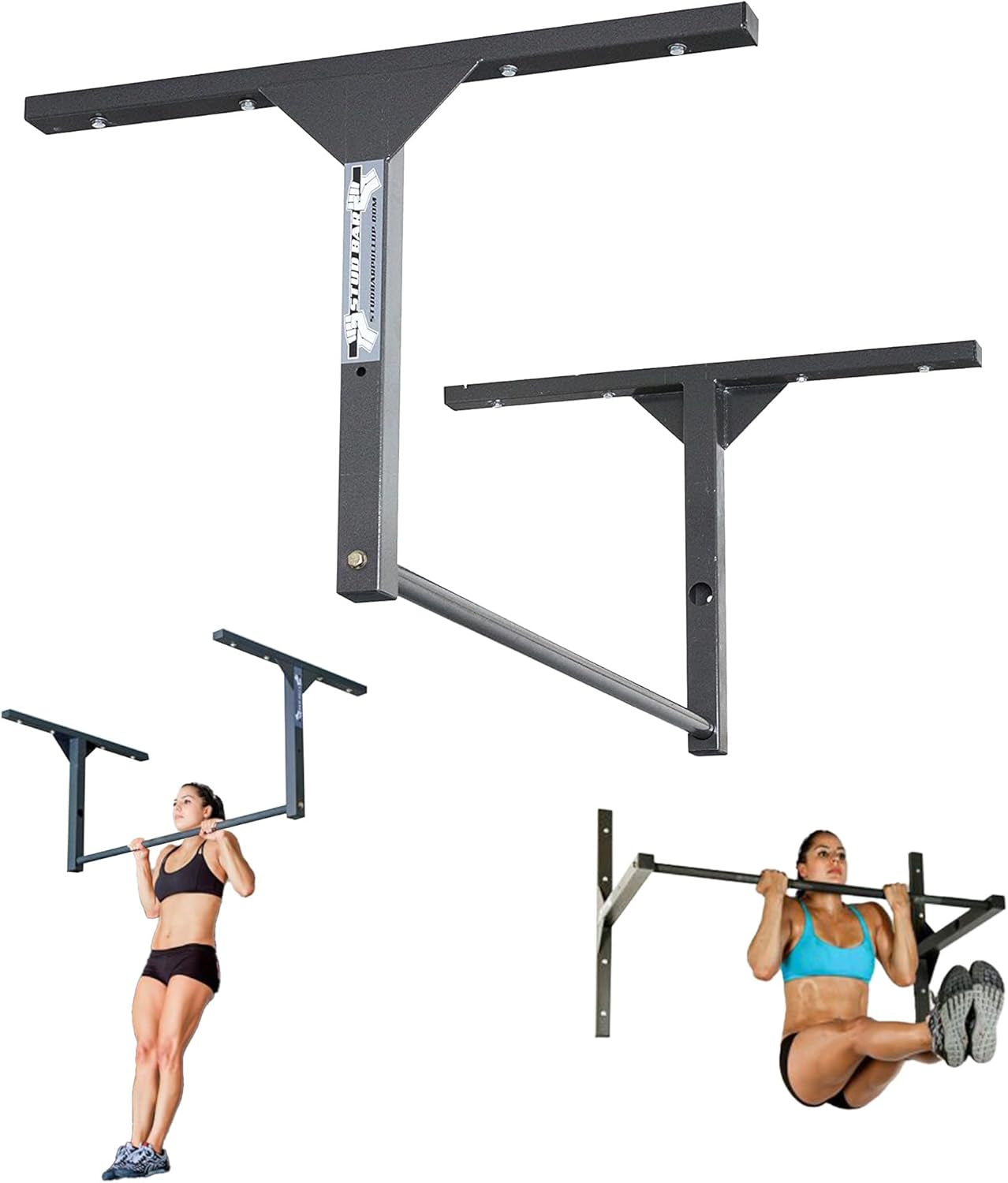 Heavy-Duty  Pull-Up Bar – Ceiling or Wall Mounted – Premium Steel Construction, 600 lb Capacity – Designed for 9 ft Ceilings