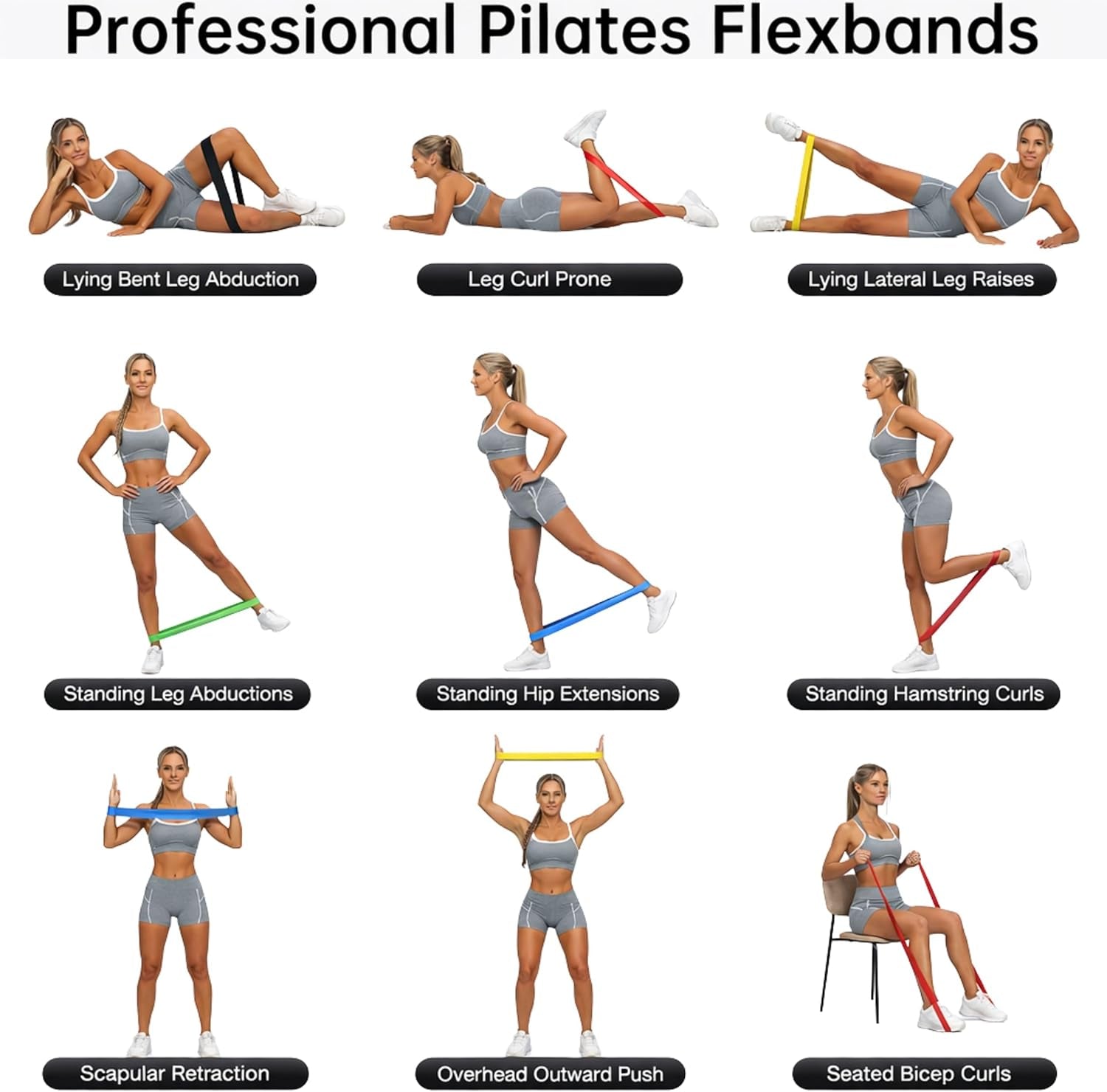 Fittest Pro Resistance Bands for Lower Body Training - Fabric Exercise Loops for Yoga, Pilates, Rehabilitation, and Home Workouts